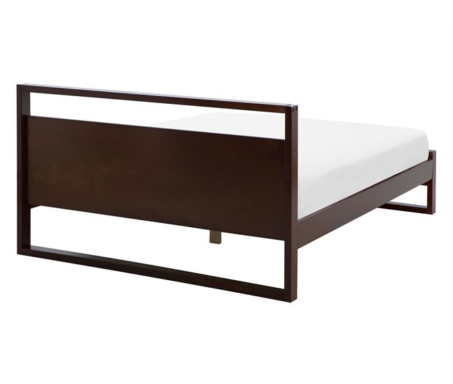 Beliani Cama con somier Madera de pino GIULIA 145x213 Marron
