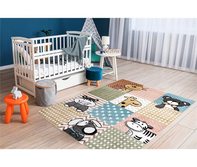 Alfombra FUN Pets para niños animales vistoso 160x220 Multicolor