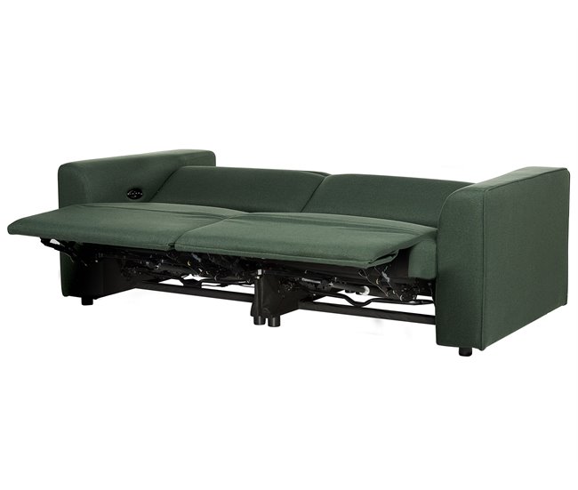 Beliani Sofá de 2 plazas Poliéster ULVEN Verde Oscuro