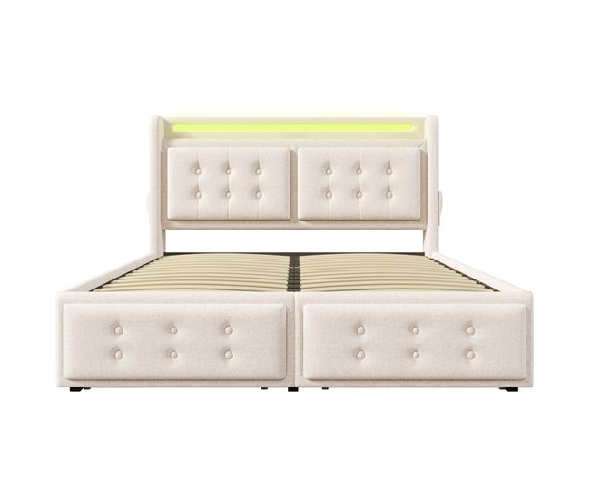 Camas de matrimonio 148x220 Beige