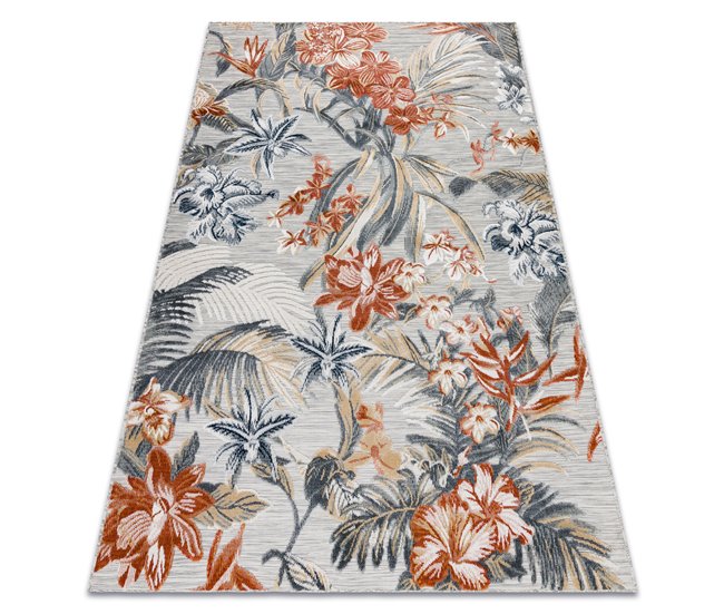 Alfombra Estructural BOTANIC 65262 flores 117x170 Gris