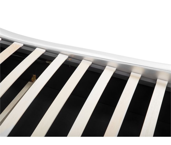 Beliani Cama con somier Piel sintética AVIGNON 205x221 Gris