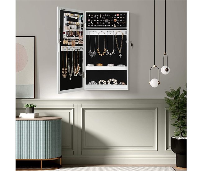 Armario de joyas de pared Blanco