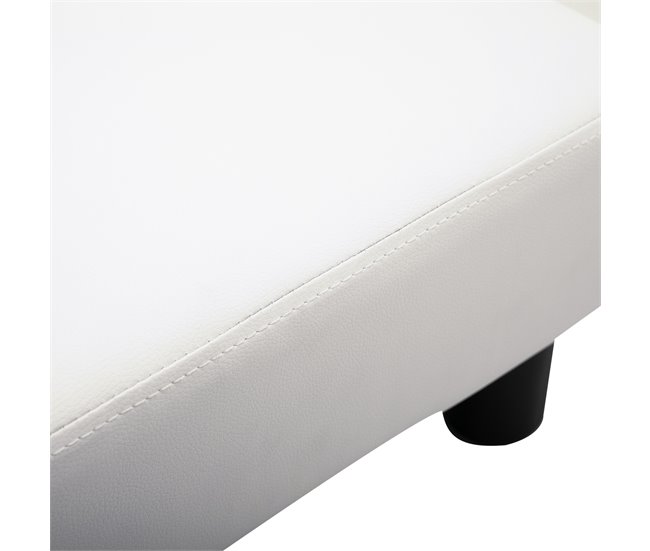 Reposapiés Otomano PU, Plástico HOMCOM Blanco