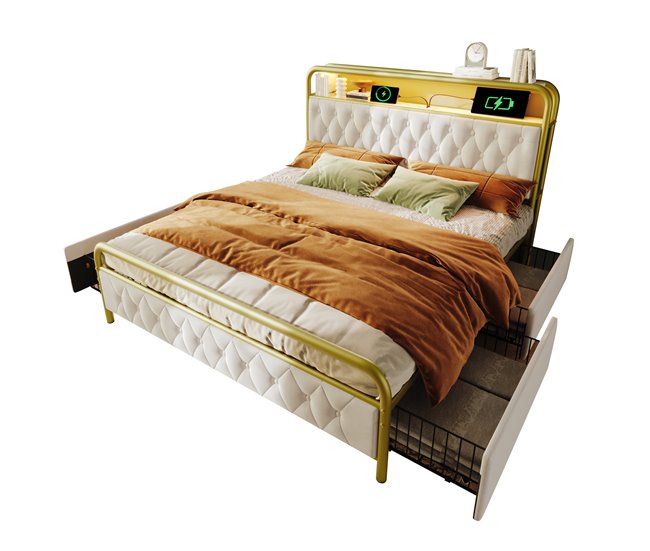 Camas de matrimonio 164x223 Blanco