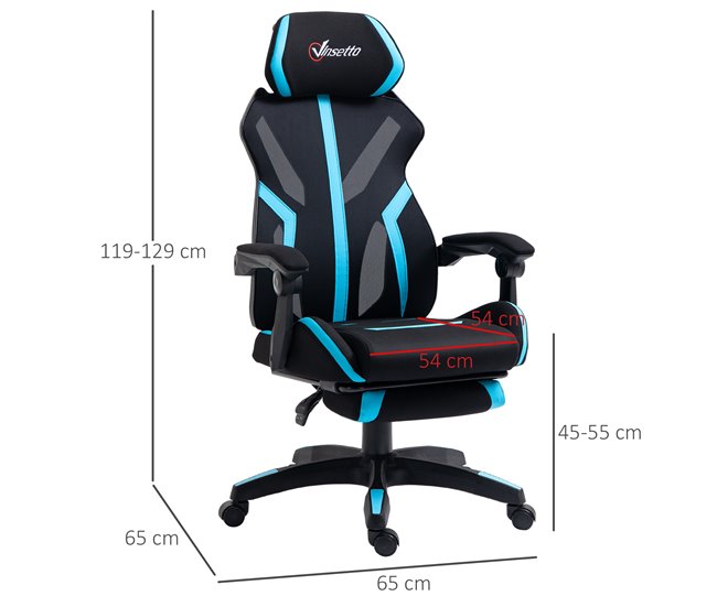 Silla de Oficina Espuma, Nylon, PP, Poliéster y PU Vinsetto Azul