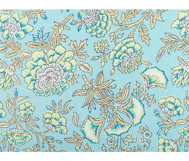 Beliani Cojín decorativo AMOENA Turquesa