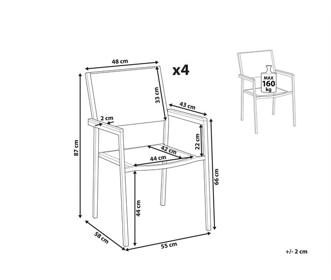 Beliani Silla de comedor GROSSETO Negro
