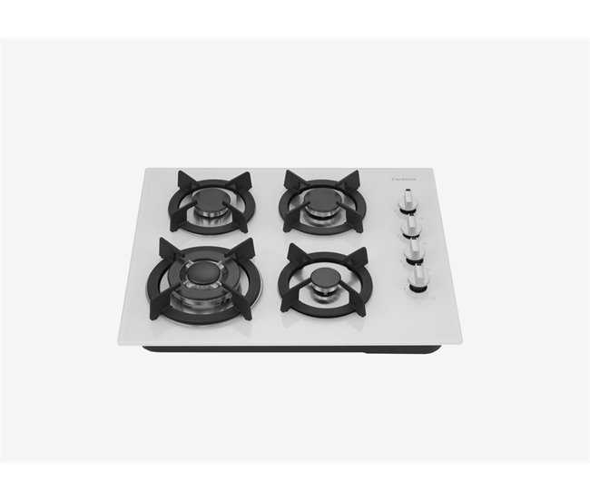 Placa cristal gas CORBERÓ CPCGY2314W 4 zonas 60cm blanco Blanco