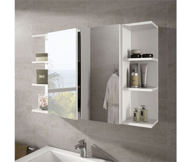 Armario camerino con espejo Blanco