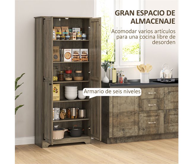 Alacena de Cocina Melamina de Madera, MDF HOMCOM, hogar - cocina Gris