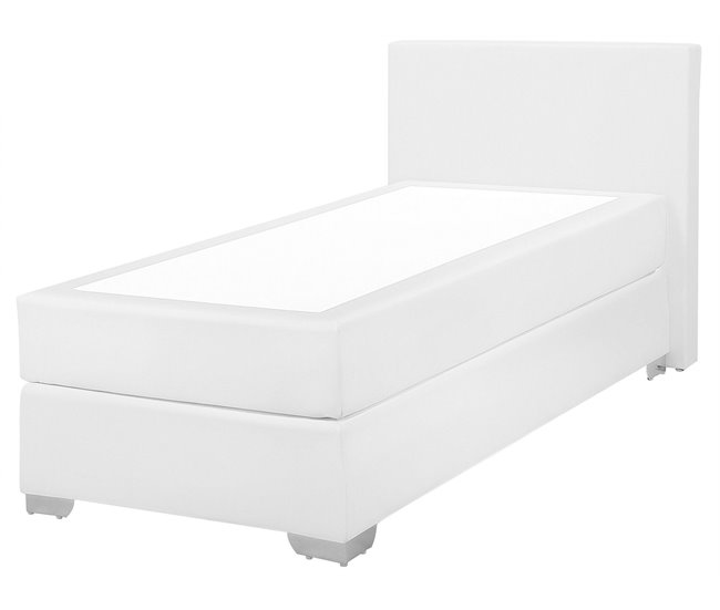 Beliani Cama continental Piel sintética PRESIDENT 99x211 Blanco