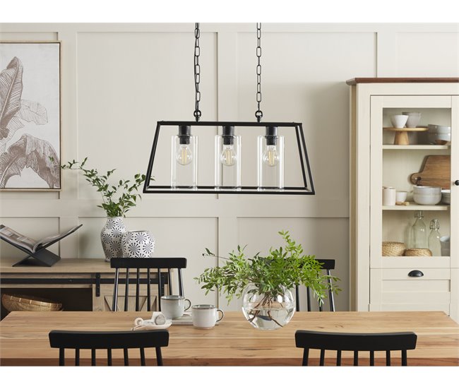 Beliani Lámpara colgante MUGER Negro