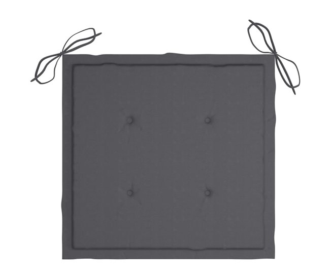 2 Sillas de jardín plegables de madera con cojines Antracita