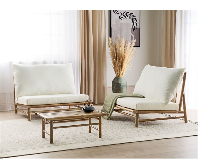 Beliani Conjunto longue TODI Blanco/ Beige