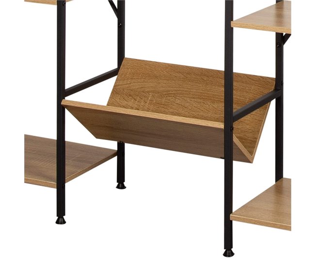 Max Home Estantería madera 11 estantes Negro/ Madera