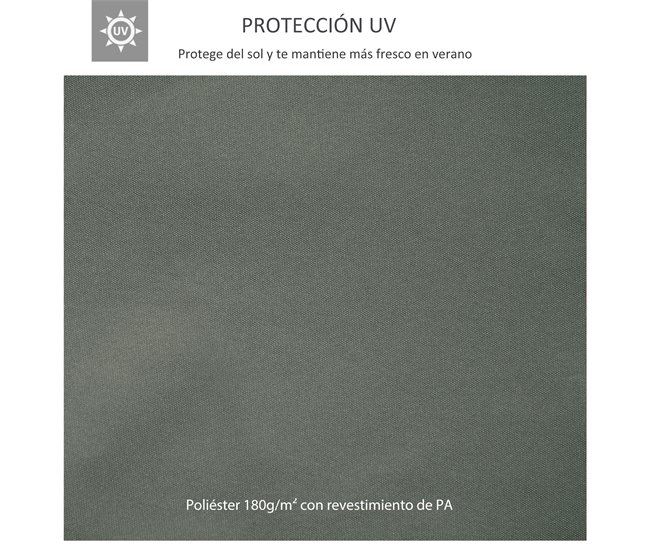 Techo de Repuesto para Cenador Poliéster Outsunny 400x300 Gris