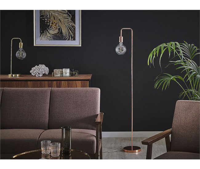 Beliani Lámpara de pie SAVENA Dorado