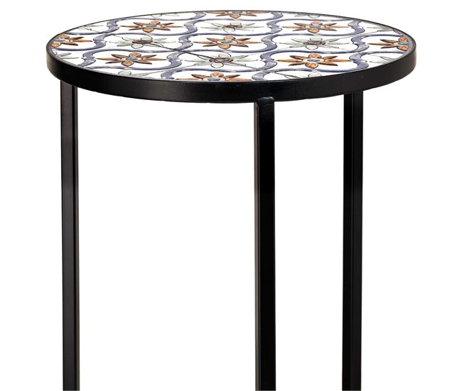 3 Soportes de mosaico y forja Negro
