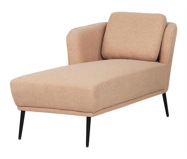Beliani Chaise longue derecho Bouclé ARTHEZE Beige