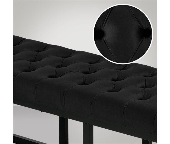 Banco banqueta pie de cama asito diseño 120x37 Negro
