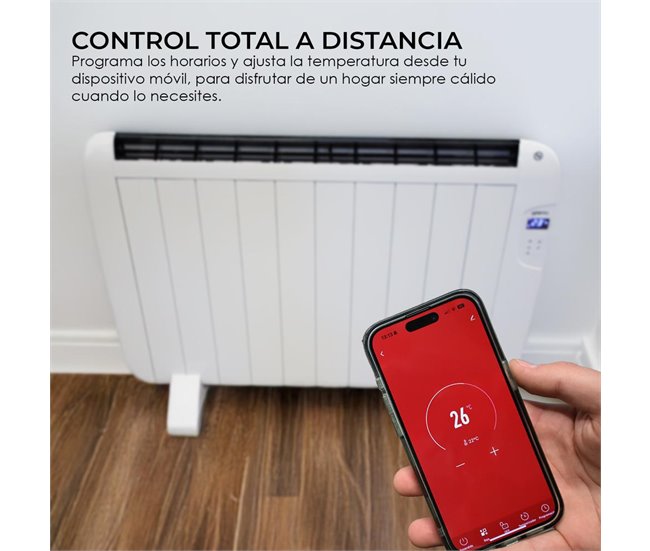 YOEVU - Emisor térmico de aluminio 1500W Control a distancia Blanco