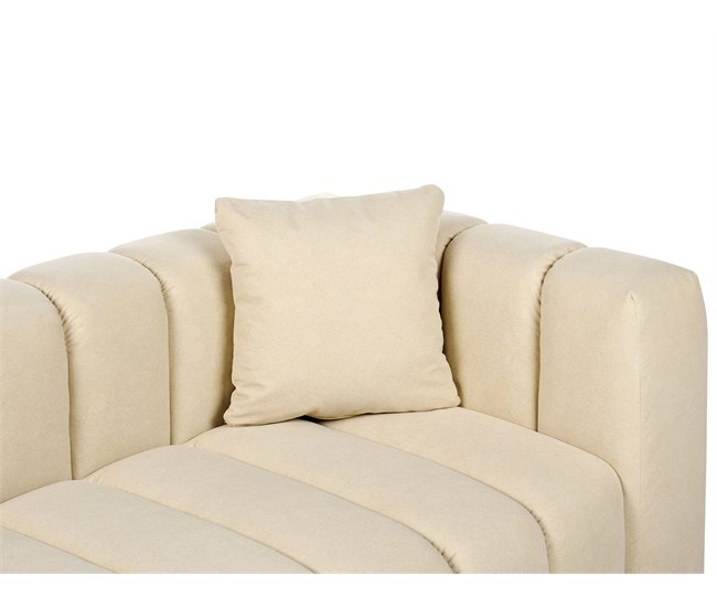 Beliani Chaise longue derecho Terciopelo LANNILS Beige