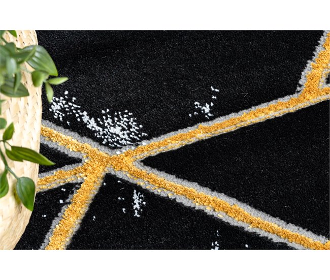 Alfombra EMERALD exclusivo 2000 circulo - glamour 160x160 Negro