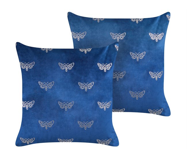 Beliani Cojín decorativo YUZURI 45x45 Azul Marino