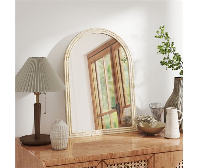 Espejo de Pared Poliestireno, Vidrio Templado HOMCOM Crudo