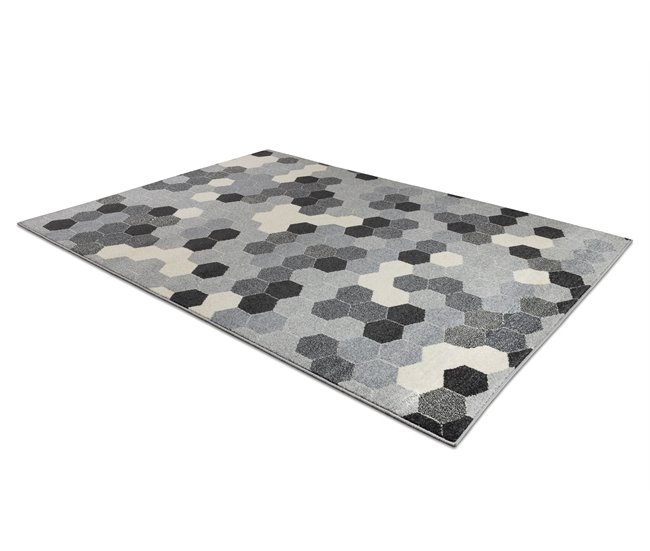 Alfombra HEOS 78537 Hexágono 190x270 Gris