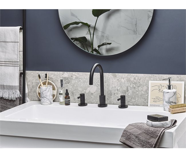 Beliani Conjunto de accesorios de baño ARAUCO Blanco