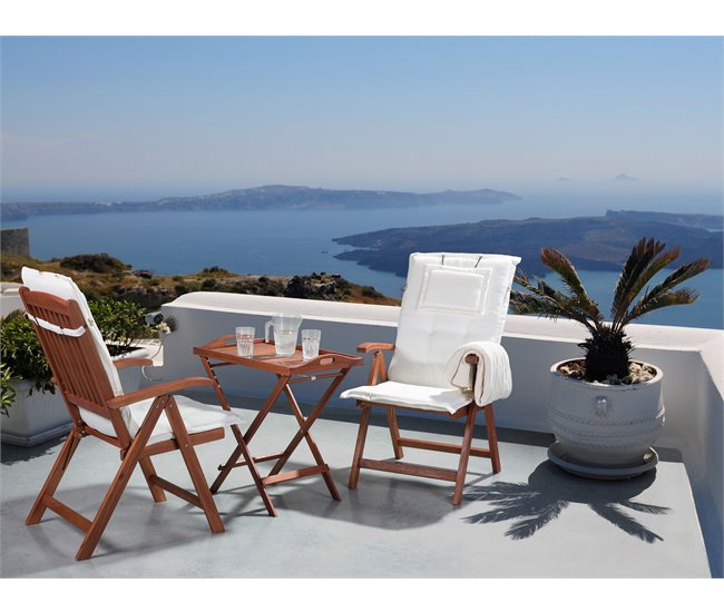 Beliani Cojín de asiento TOSCANA 50x45 Blanco/ Beige