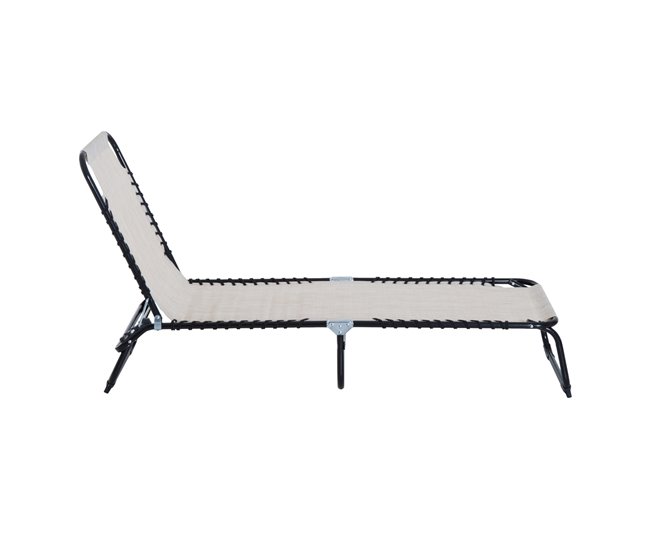 Tumbona Reclinable Acero, PVC Outsunny, deportes y ocio - playa Azul Claro