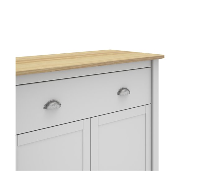 Mueble Microondas 2P 1C LANDHAUS. Blanco
