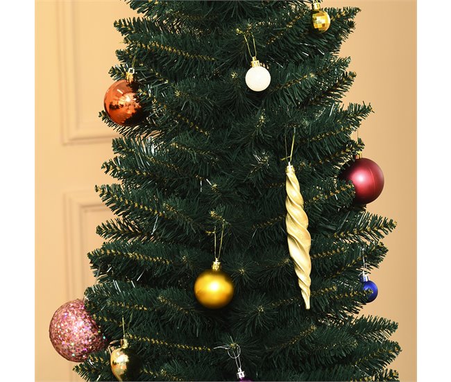 Árbol de Navidad PVC, Metal HOMCOM, hogar - decoración hogareña Verde