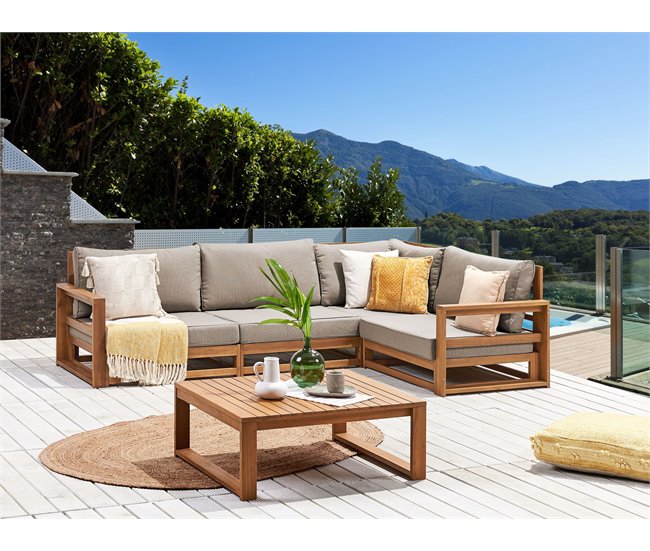 Beliani Conjunto de jardín TIMOR Gris Oscuro