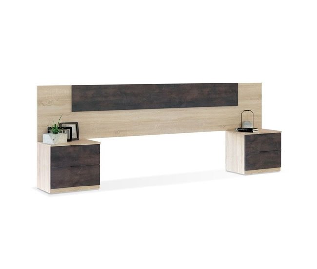 Cabecero con mesitas Luca 247 Madera Oscura