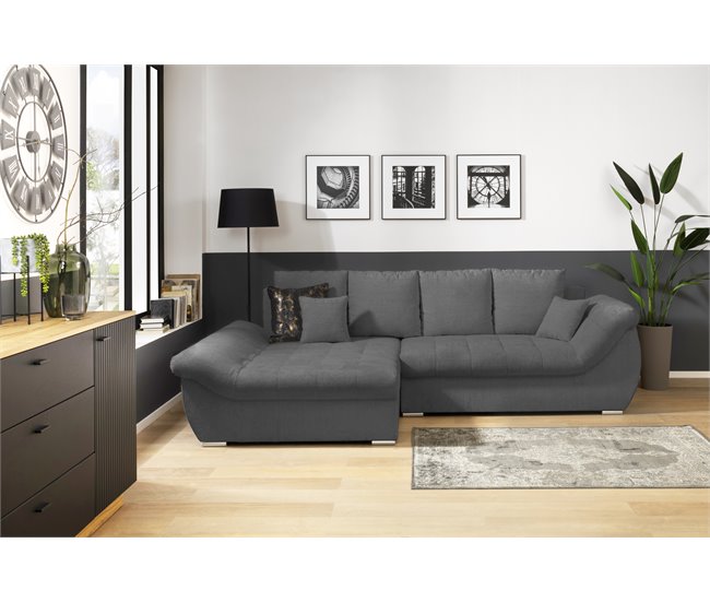 Chaise longue con cama y arcón EDEN Antracita