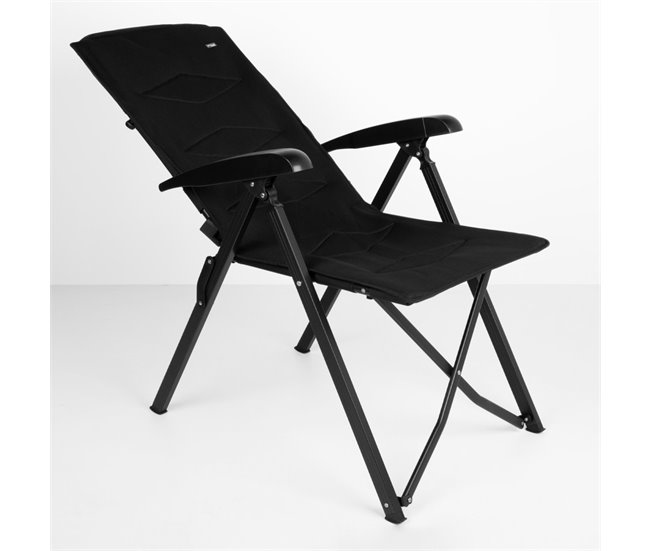 Aktive Silla plegable camping acolchada y reclinable Negro