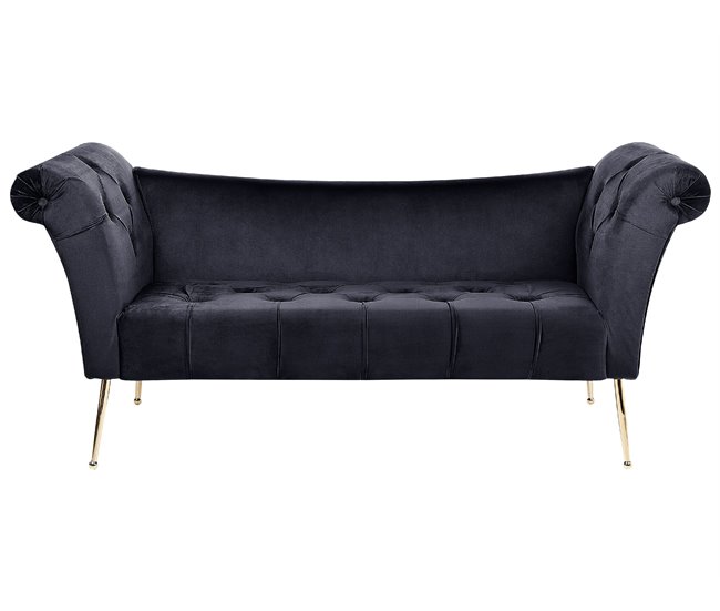 Beliani Chaise longue Terciopelo NANTILLY Negro