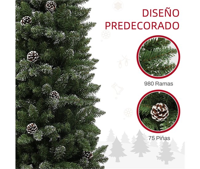 Árbol de Navidad Plástico HOMCOM, hogar - decoración Verde