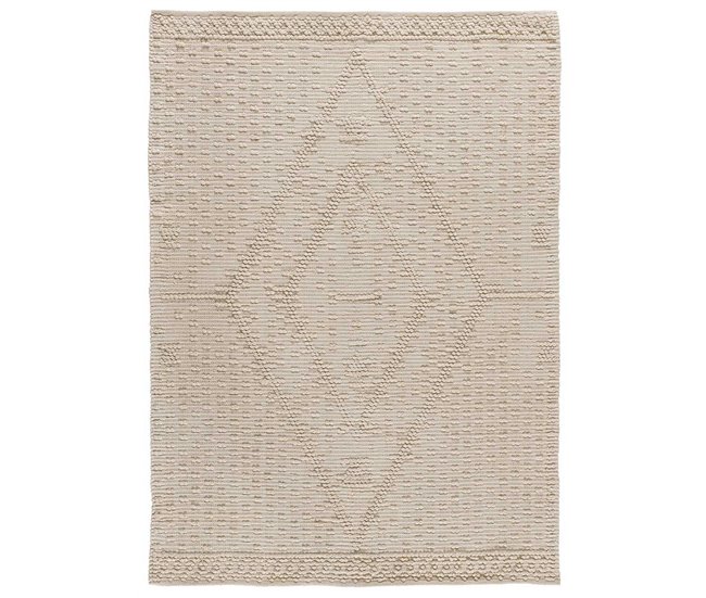 Alfombra de estilo étnico con relieve PAMUK - ATTICGO 60x90 Crema