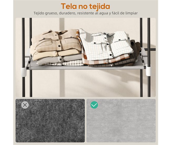 Armario de Ropa Tela no Tejida HOMCOM Gris