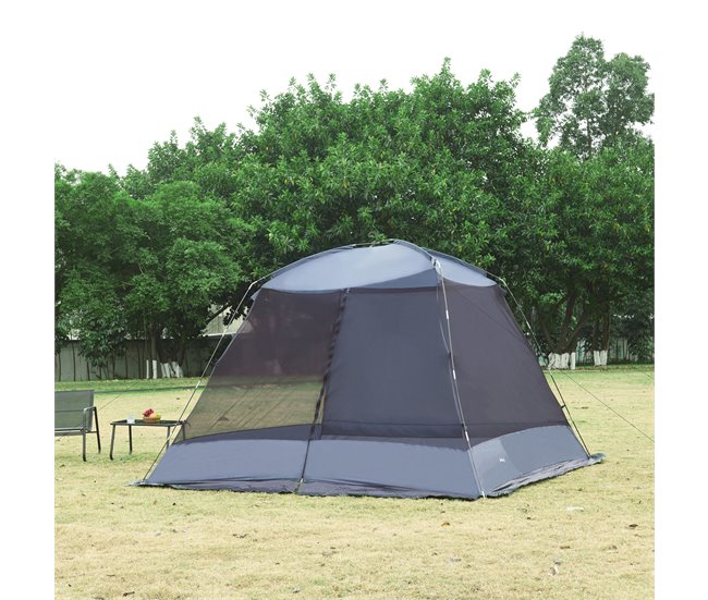Carpa de jardín Beekdaelen poliéster [pro.tec] 305x305 Gris