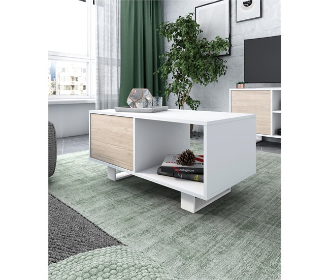 Conjunto de muebles  1Mueble TV100, 1 Mesa de Centro Blanco
