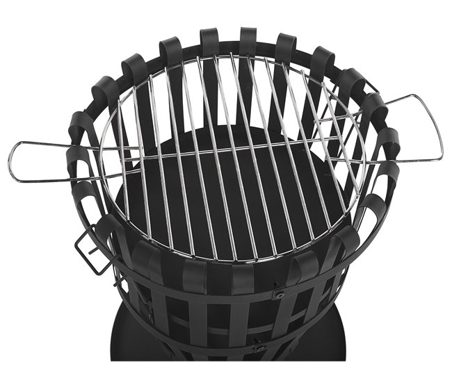 Beliani Fogón de madera PULO Negro