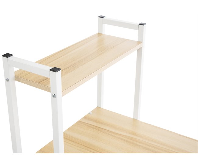Escritorio Poe De Madera Con Estantería 120x44 Arena