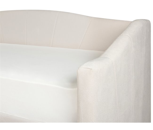 Beliani Cama con almacenaje Poliéster VITTEL 214x98 Beige