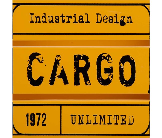 Cesto cuadrado de metal impreso Amarillo